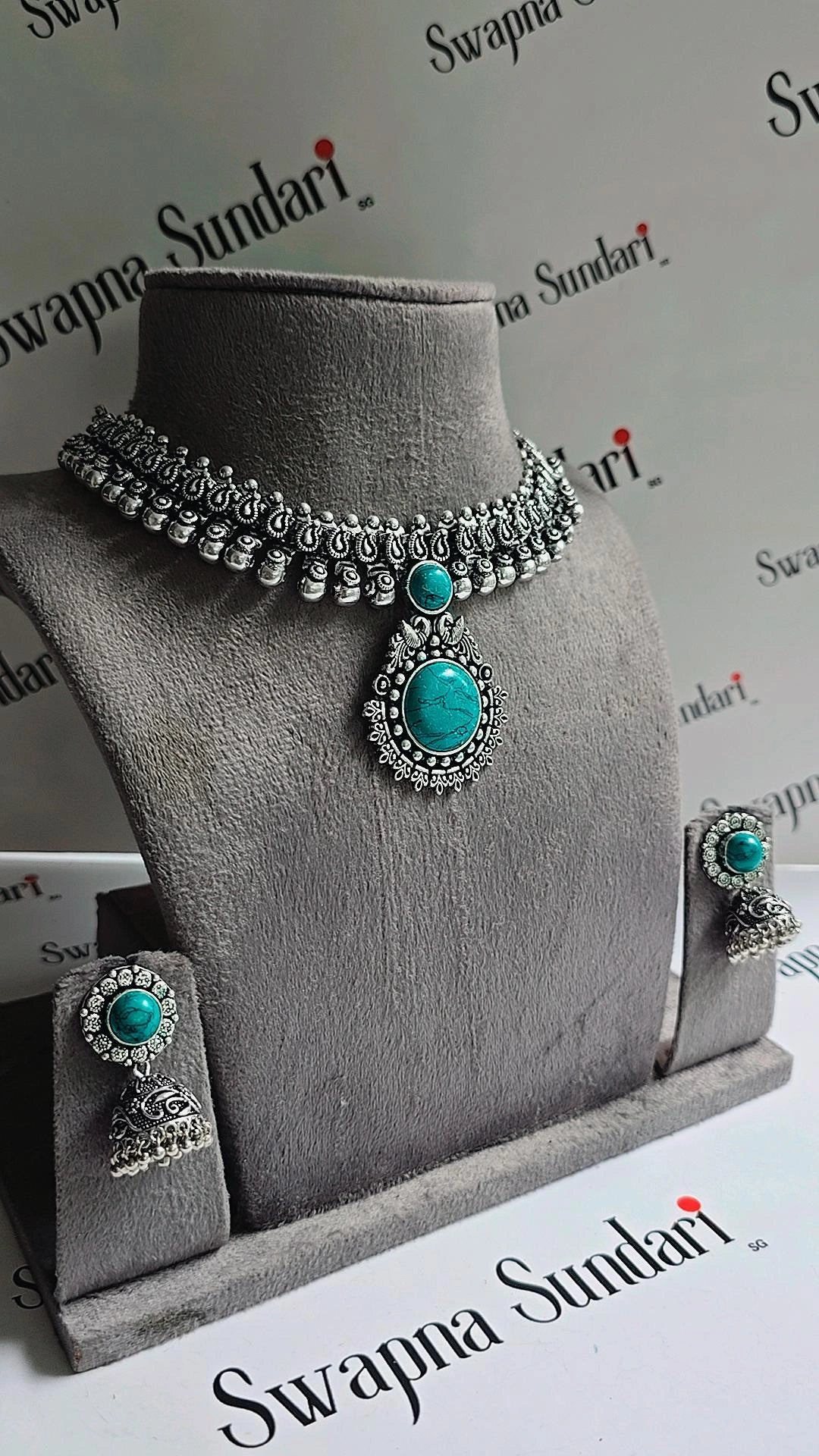 Oxidised Necklace - With Pendant