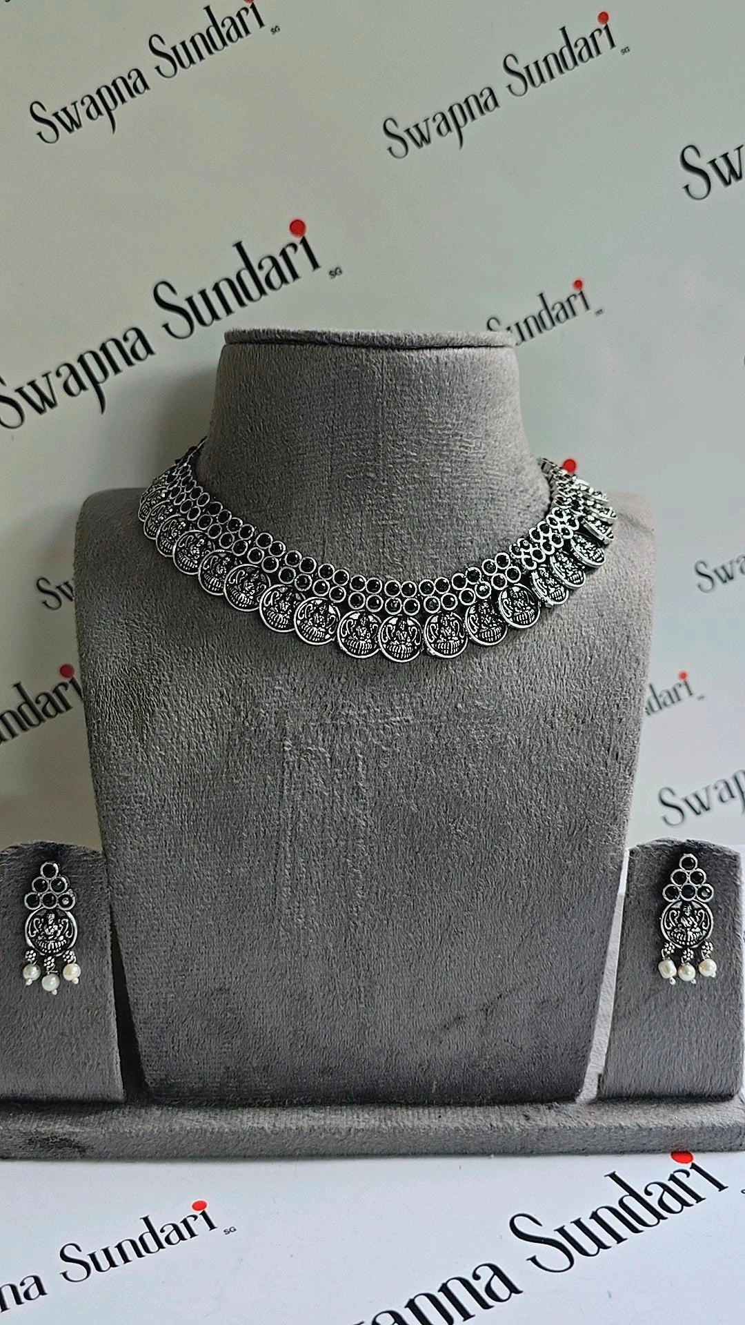 Oxidised Necklace- Lakshimi Coin