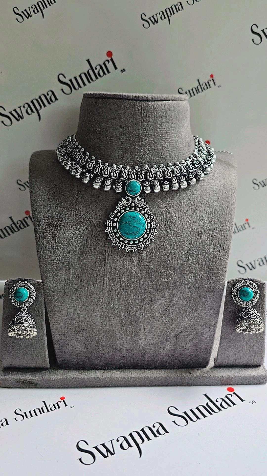 Oxidised Necklace - With Pendant