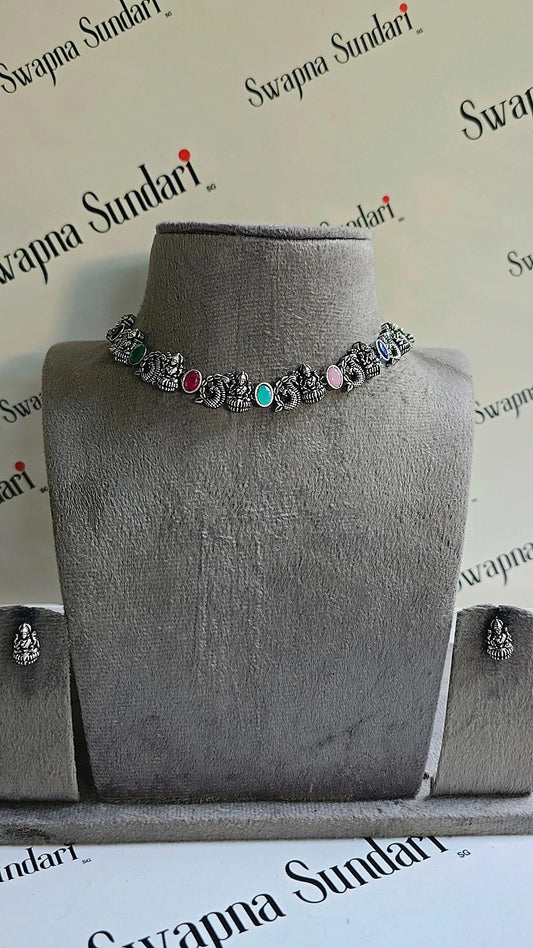 Oxidised Necklace- Lakshimi