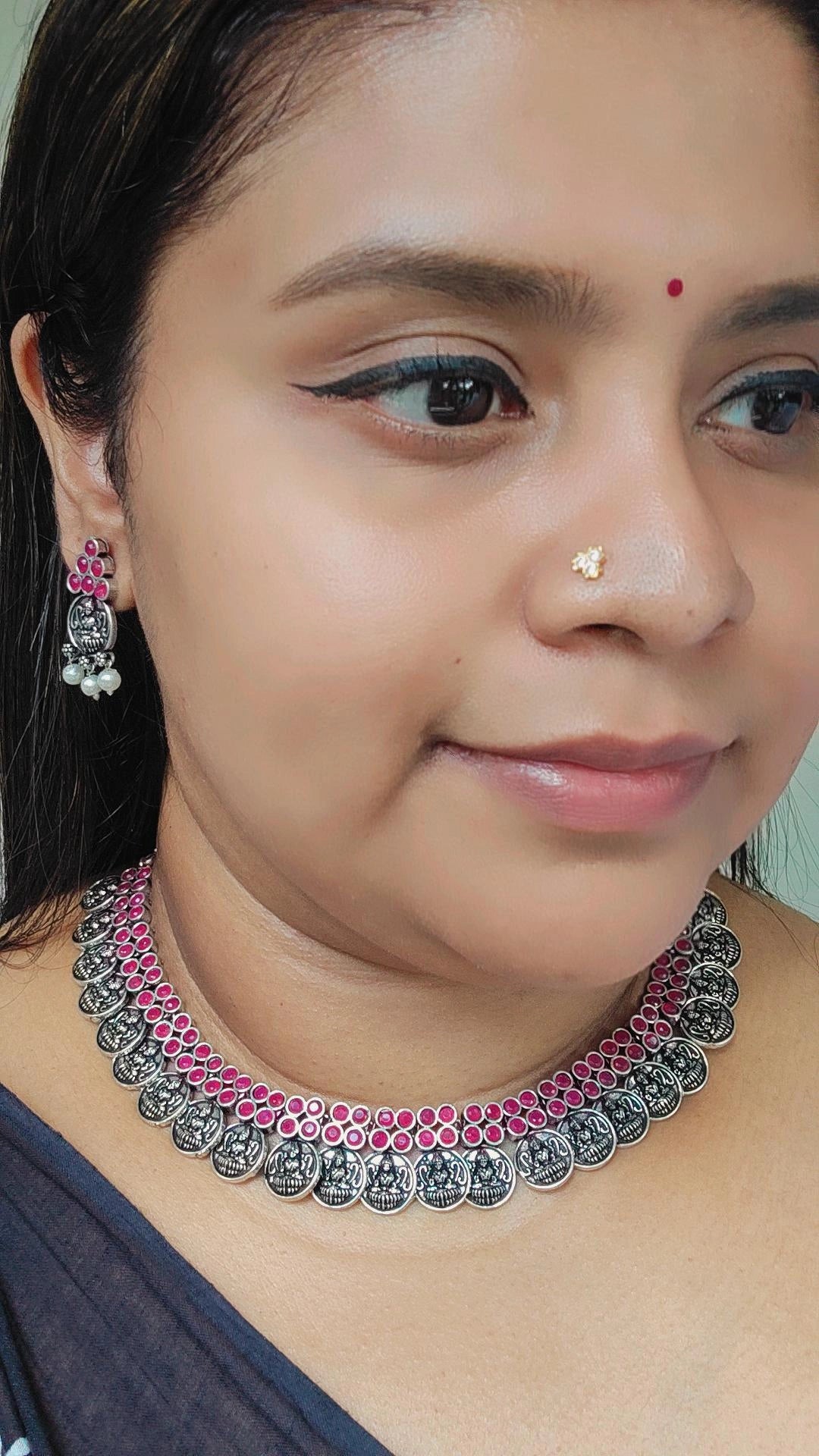 Oxidised Necklace- Lakshimi Coin