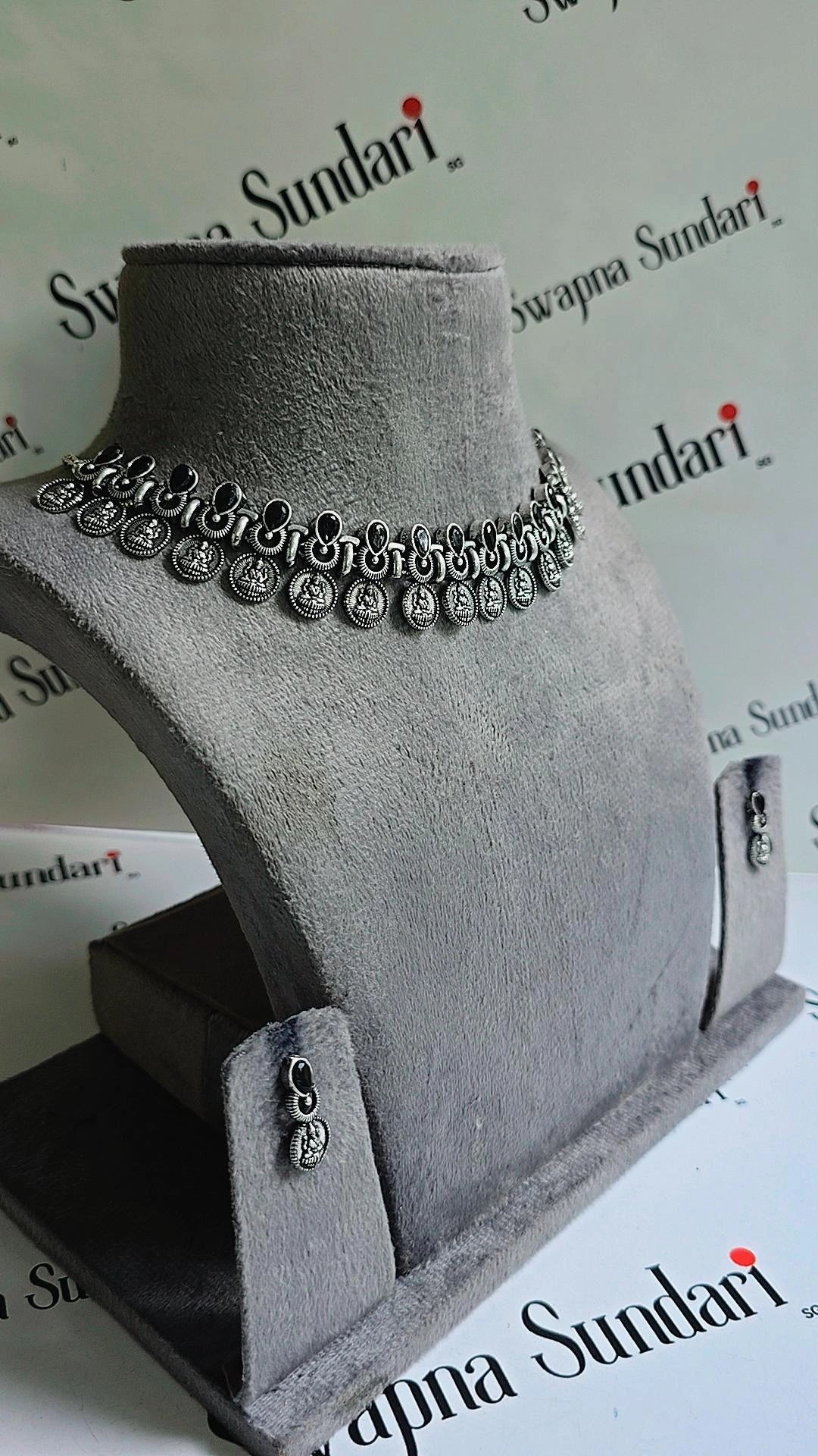 Oxidised Necklace- Lakshimi Coin