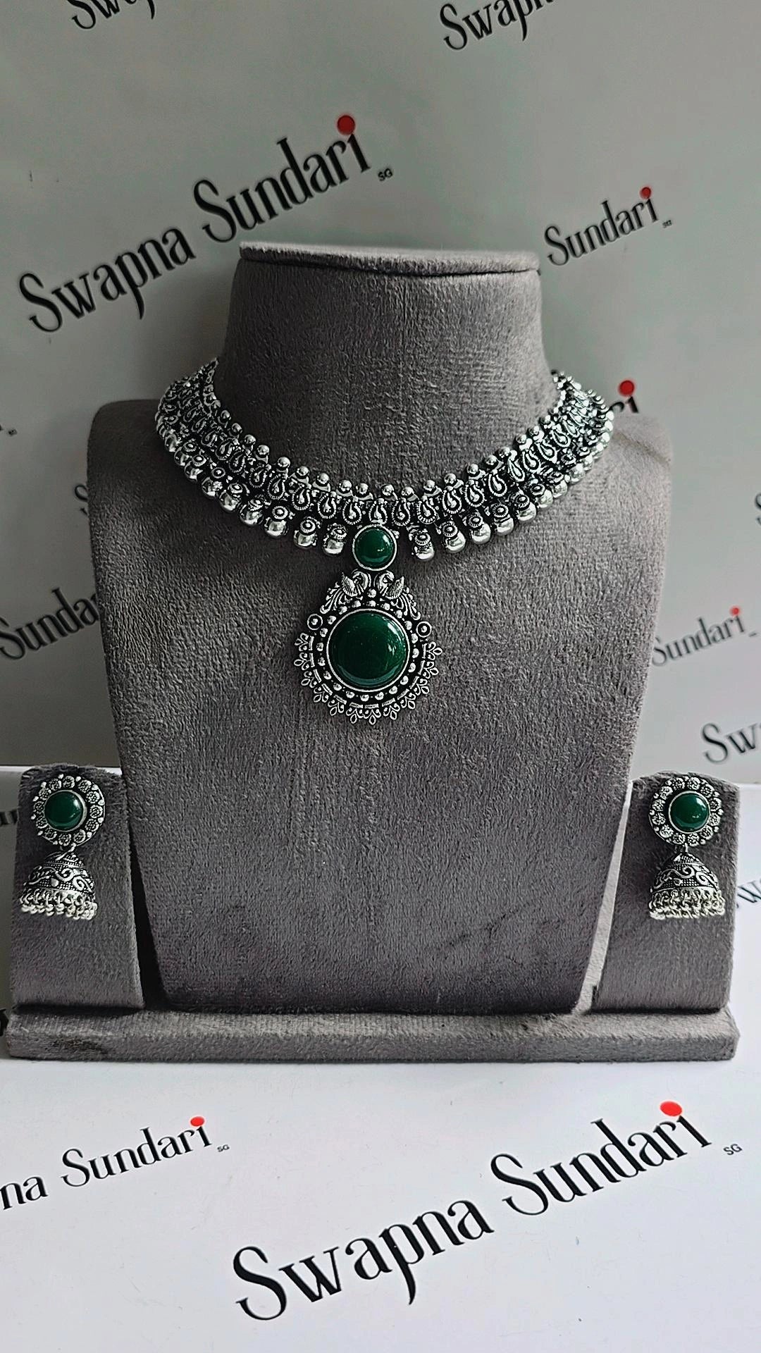 Oxidised Necklace - With Pendant