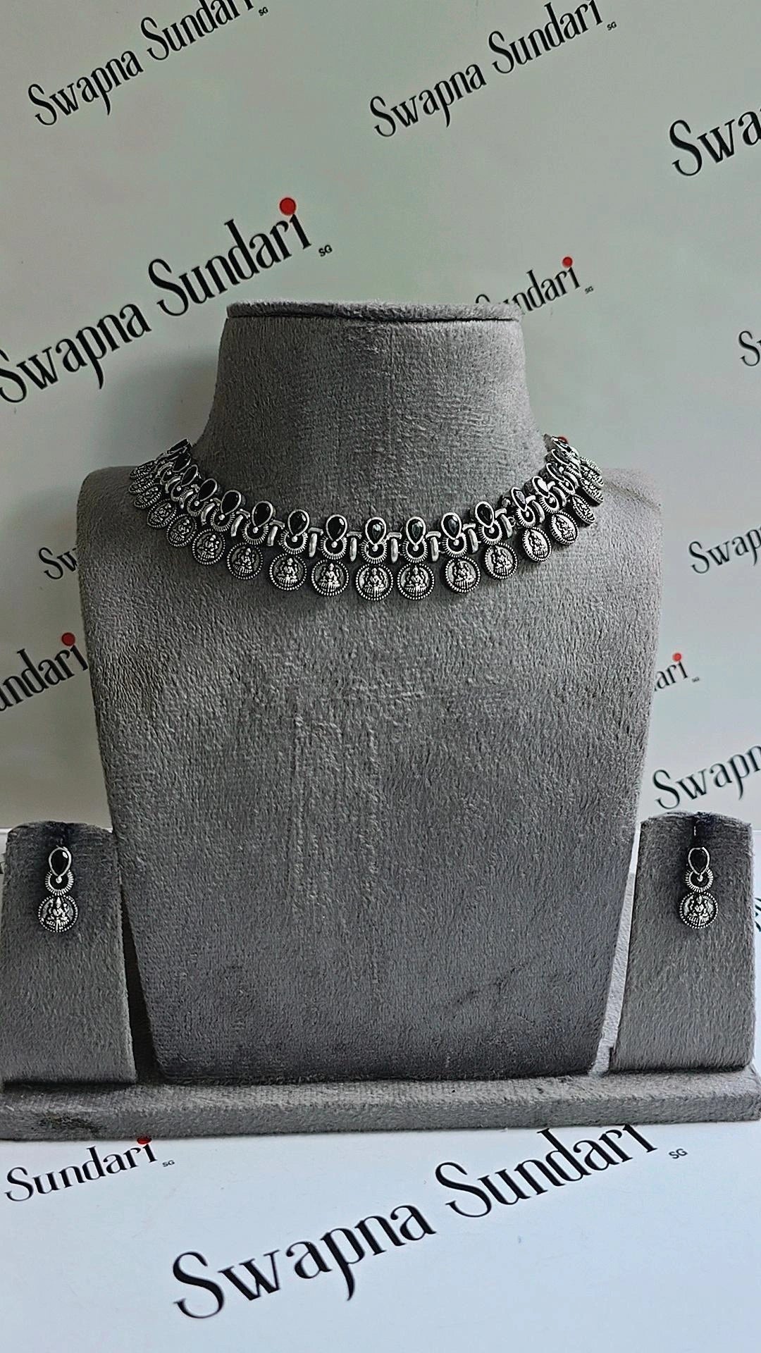 Oxidised Necklace- Lakshimi Coin