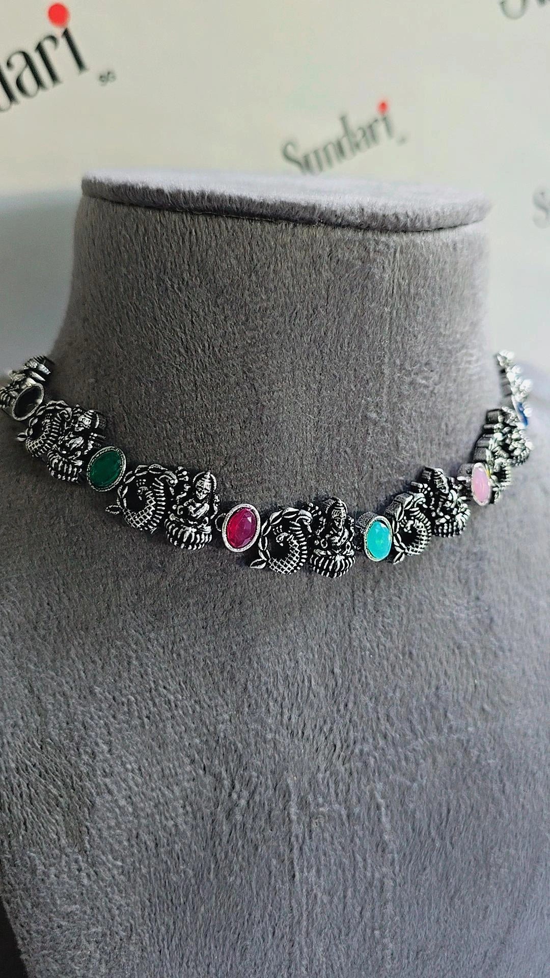 Oxidised Necklace- Lakshimi