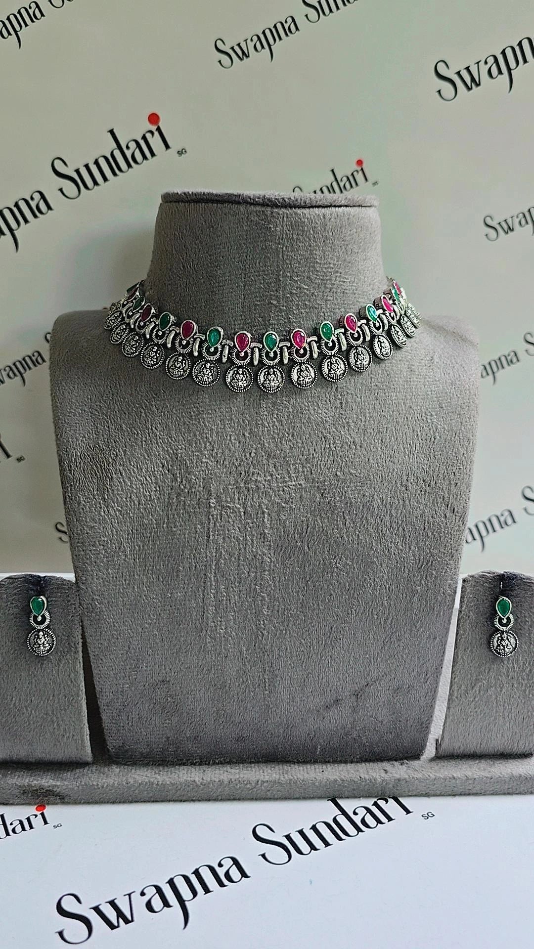 Oxidised Necklace- Lakshimi Coin