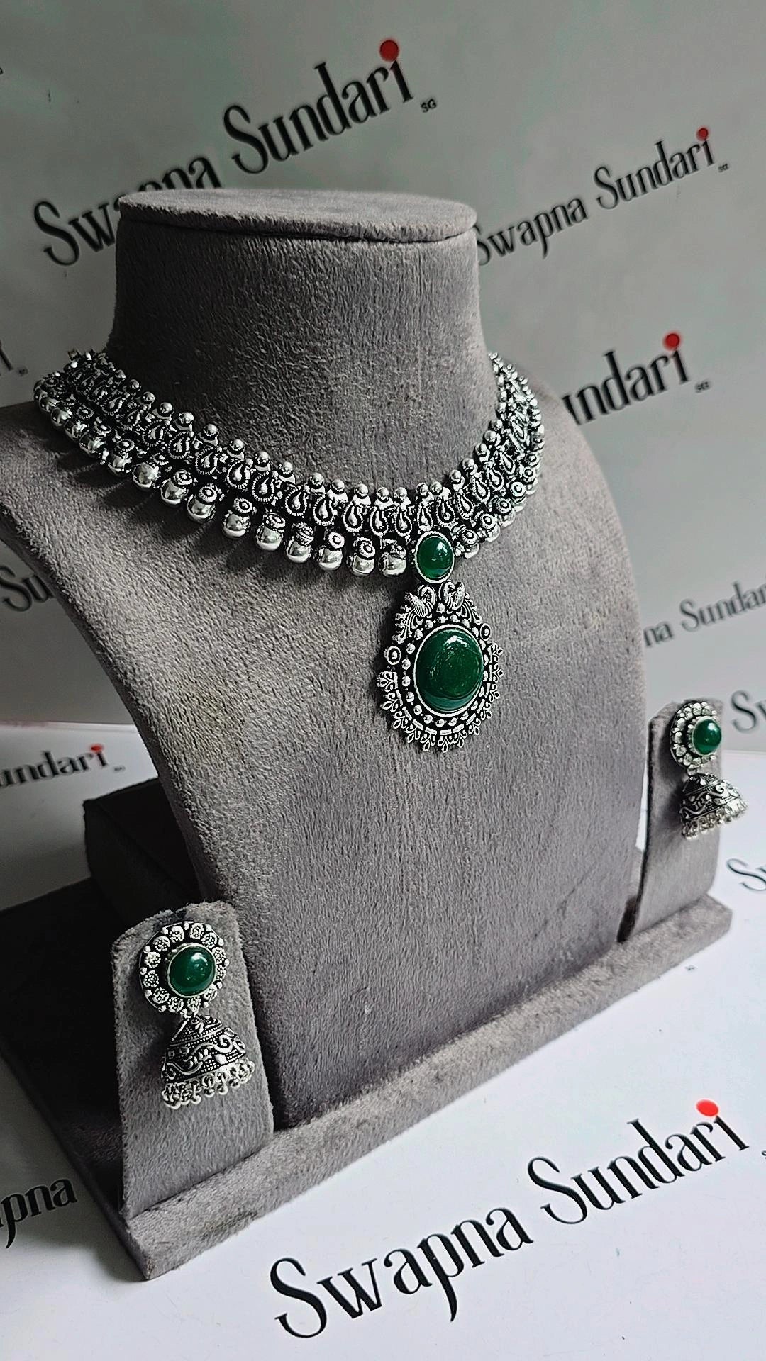 Oxidised Necklace - With Pendant